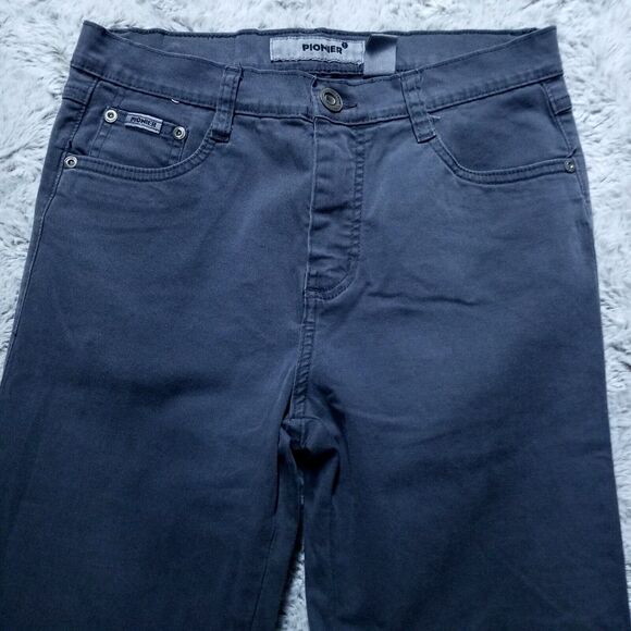 Pionier Pants Mens 32x30 Gray Chino Khakis Straight Flat Front Canvas - Picture 2 of 13